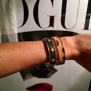 Leopard and Studded Clasp Bracelets